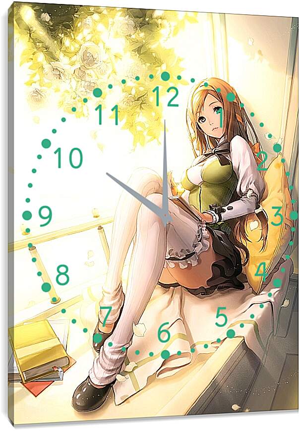 Часы картина - Девушка с книгой