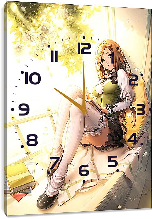 Часы картина - Девушка с книгой