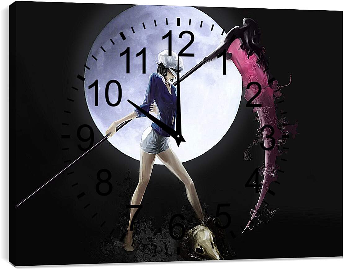 Часы картина - Девушка с дьявольским серпом