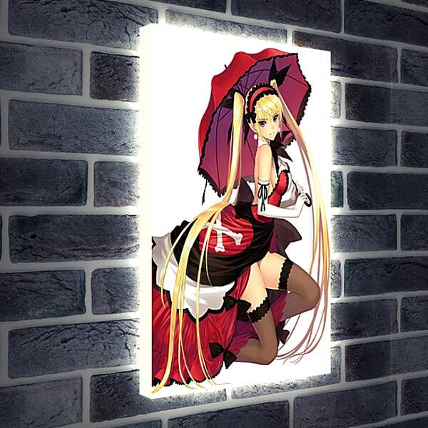 Лайтбокс световая панель - Девушка с зонтом