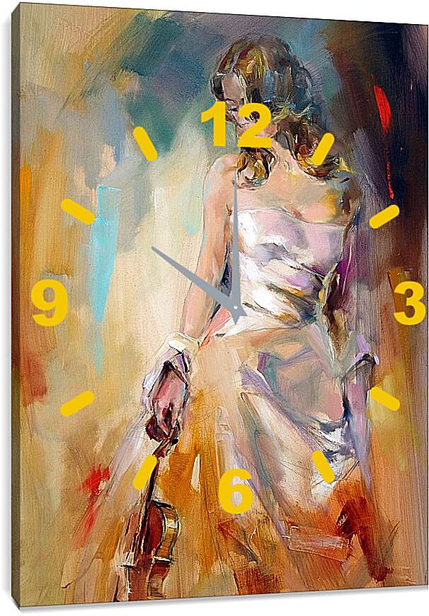 Часы картина - Девушка со скрипкой