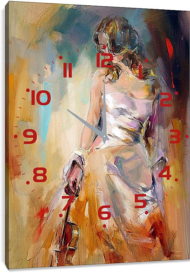 Часы картина - Девушка со скрипкой