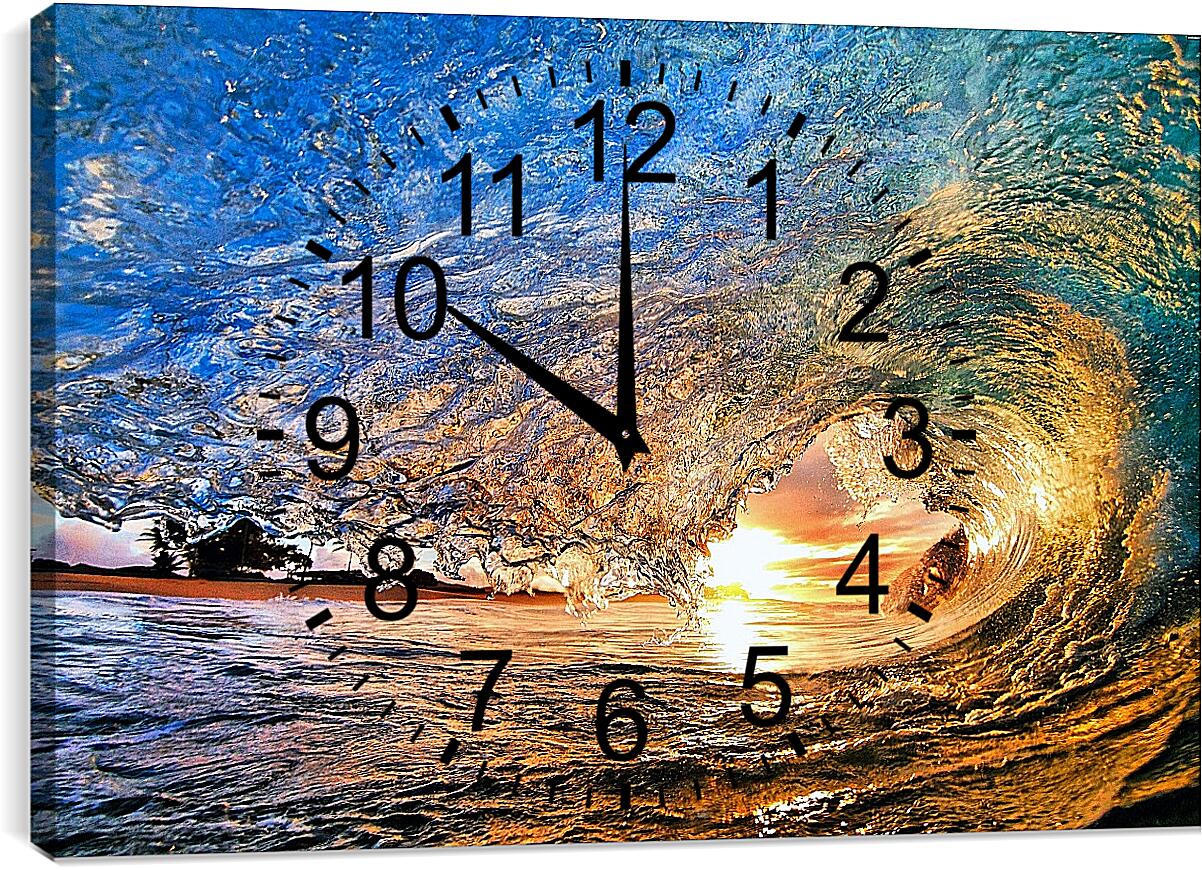 Часы картина - Солнечная волна