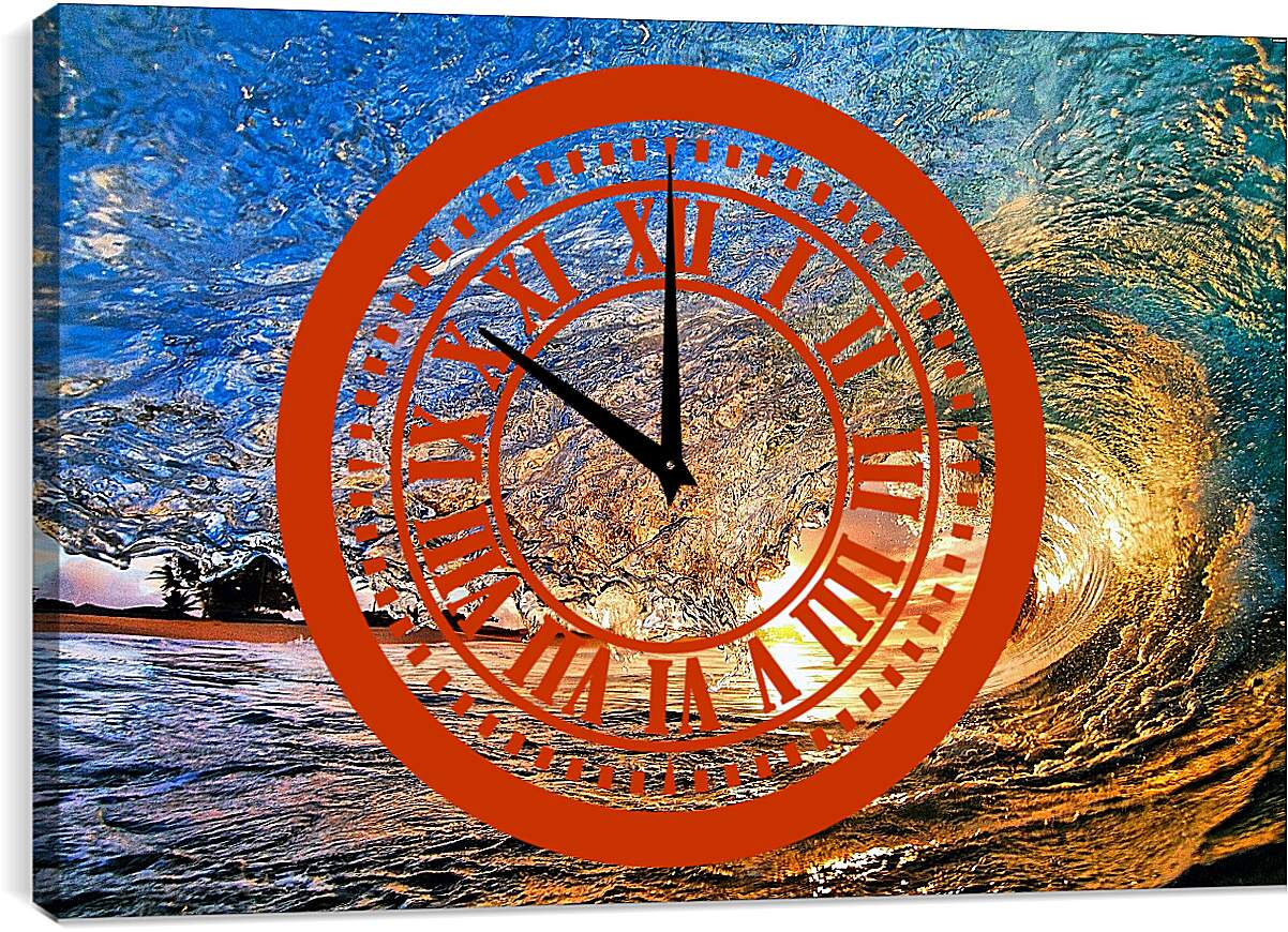 Часы картина - Солнечная волна