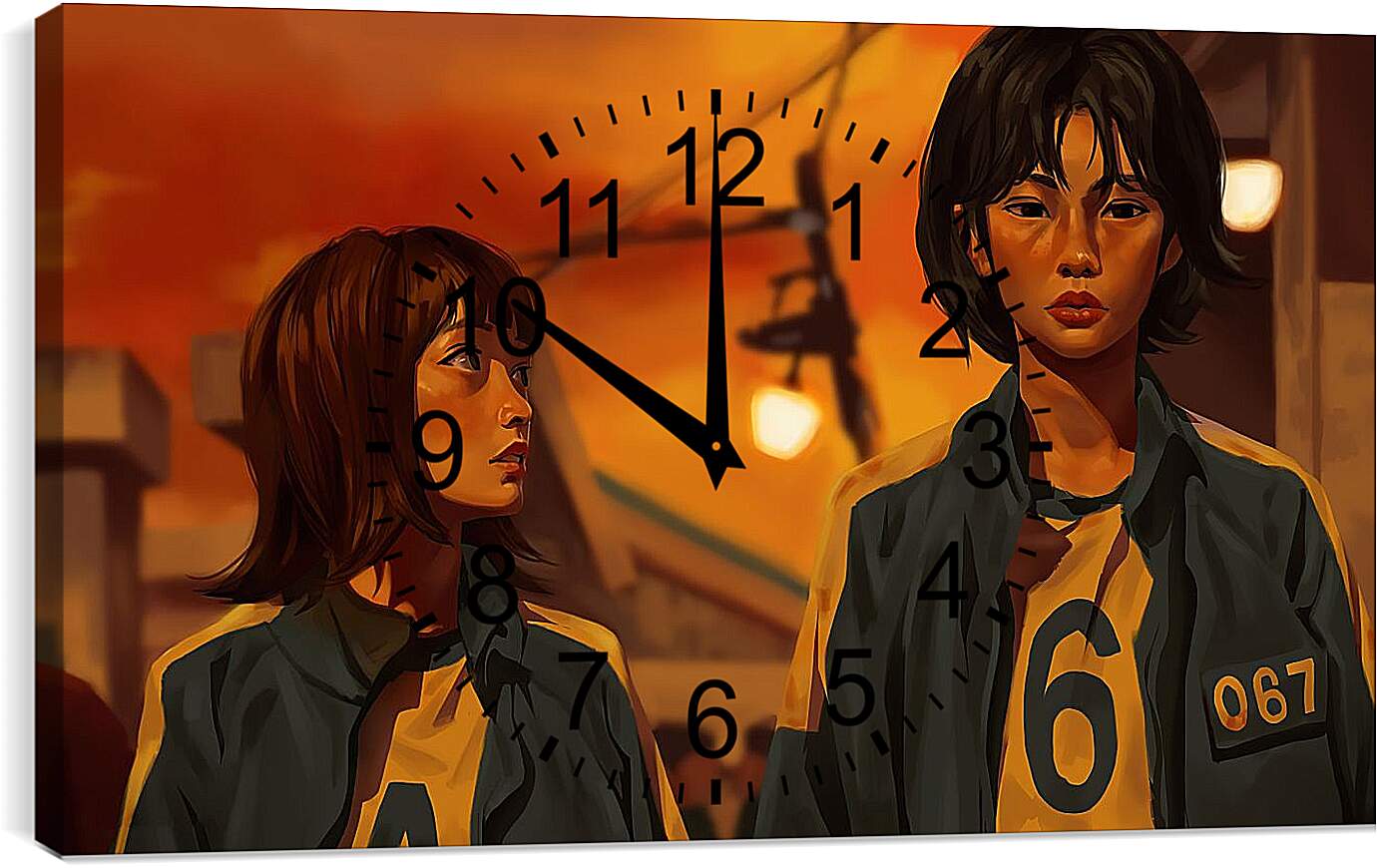 Часы картина - Kang Sae-byeok №067 (Чон Хо-Ен). Игра в кальмара, арт.