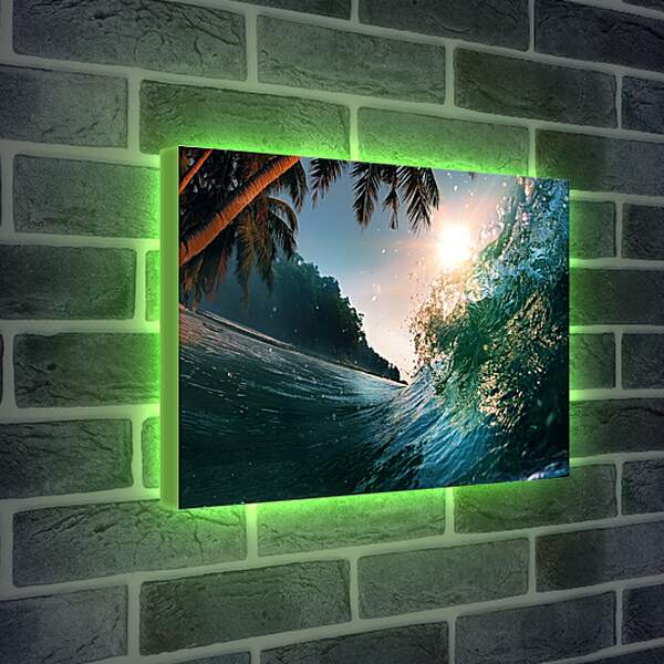 Лайтбокс световая панель - Пальмы над водой