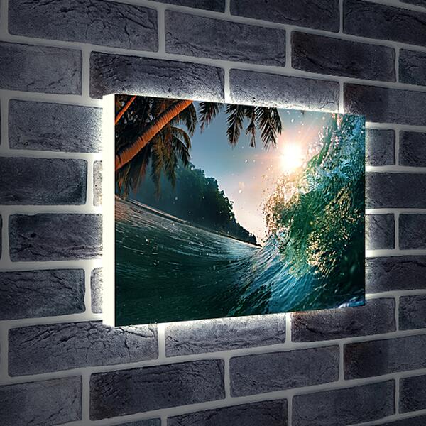 Лайтбокс световая панель - Пальмы над водой