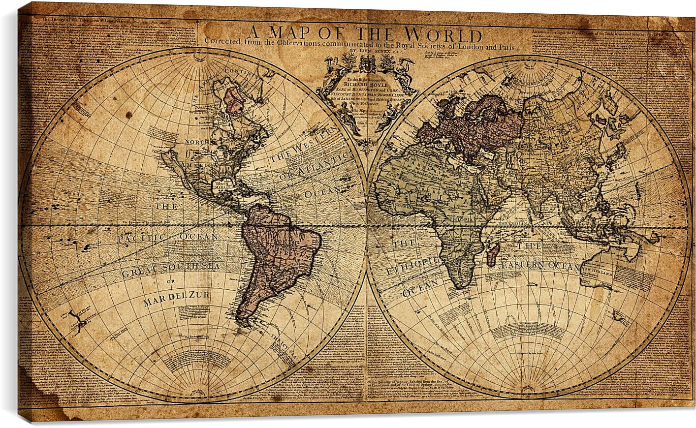 Постер и плакат - Историческая географическая карта мира