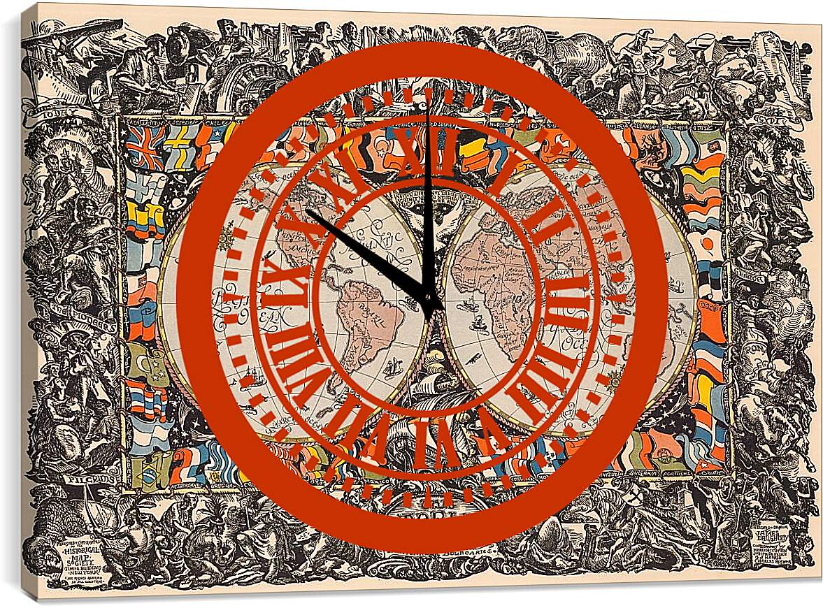 Часы картина - Историческая карта