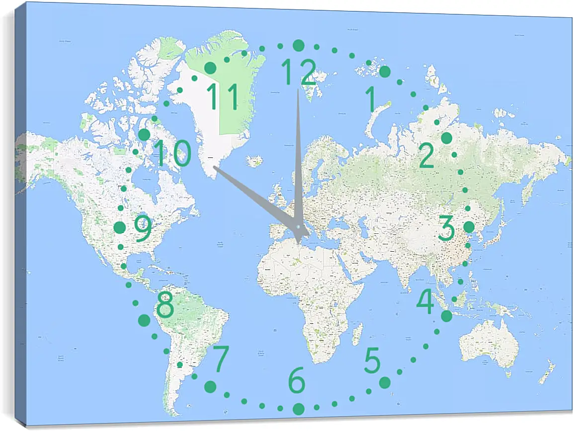 Часы картина - Карта мира