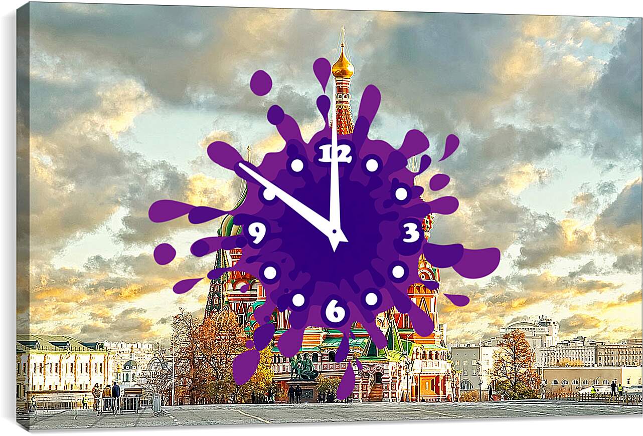 Часы картина - Красочная Москва