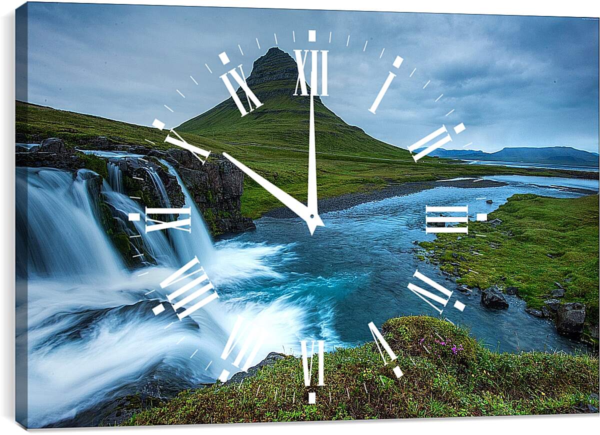Часы картина - Гора Киркьюфетль. Исландия