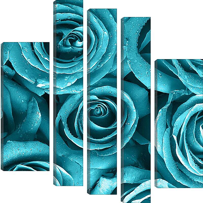 Модульная картина - Голубые розы
