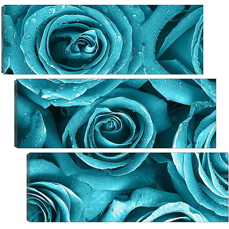Модульная картина - Голубые розы