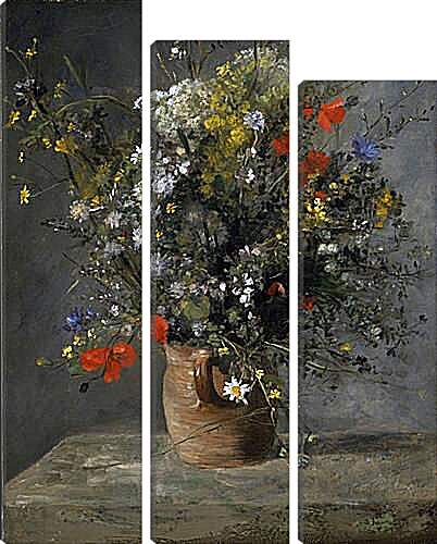 Модульная картина - Цветы в вазе. Пьер Огюст Ренуар