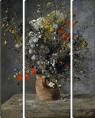 Модульная картина - Цветы в вазе. Пьер Огюст Ренуар