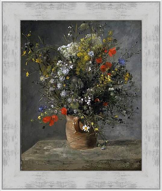 Картина в раме - Цветы в вазе. Пьер Огюст Ренуар