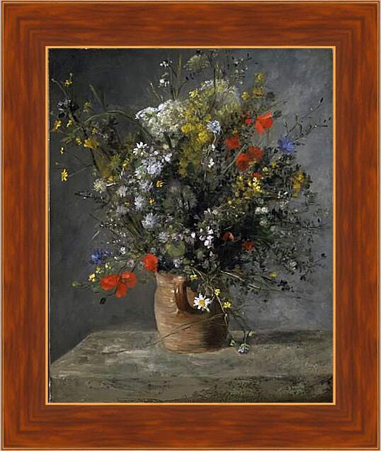 Картина в раме - Цветы в вазе. Пьер Огюст Ренуар