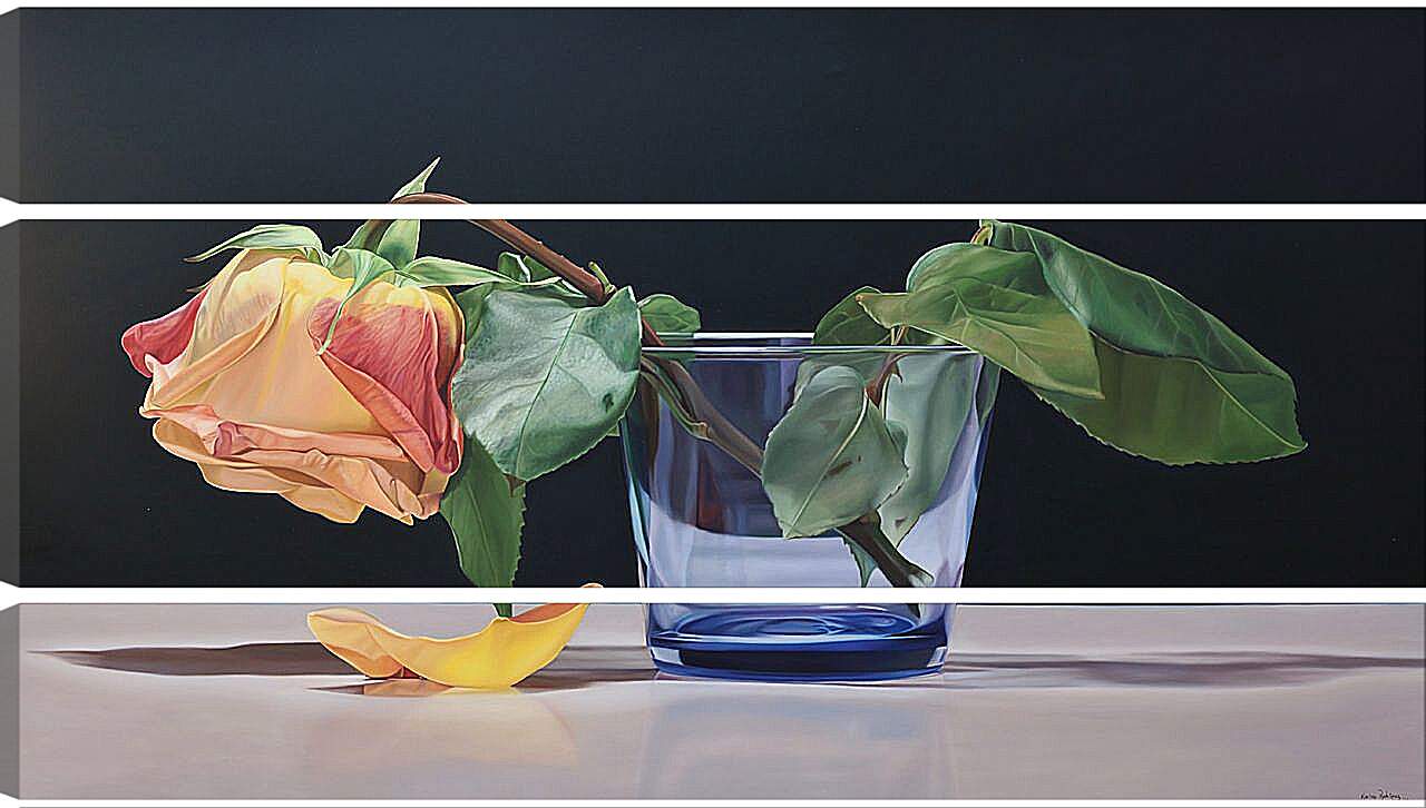Модульная картина - Роза в стакане