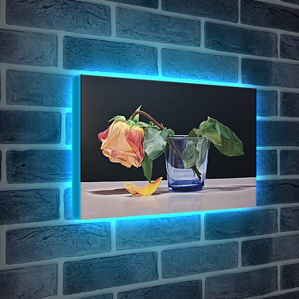 Лайтбокс световая панель - Роза в стакане