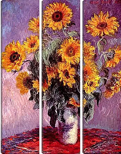 Модульная картина - Still-Life with Sunflowers (0). Клод Моне