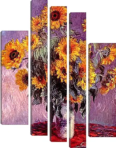 Модульная картина - Still-Life with Sunflowers (0). Клод Моне