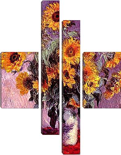 Модульная картина - Still-Life with Sunflowers (0). Клод Моне