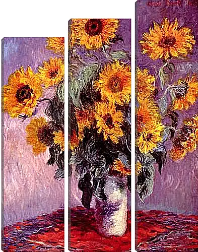 Модульная картина - Still-Life with Sunflowers (0). Клод Моне