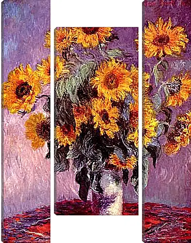 Модульная картина - Still-Life with Sunflowers (0). Клод Моне