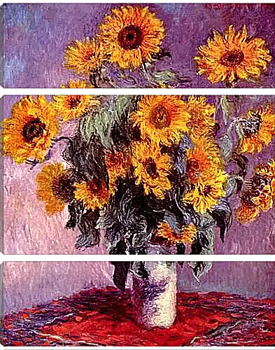 Модульная картина - Still-Life with Sunflowers (0). Клод Моне