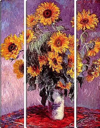 Модульная картина - Still-Life with Sunflowers (0). Клод Моне