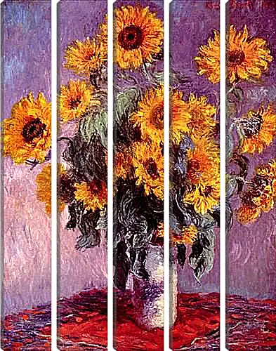 Модульная картина - Still-Life with Sunflowers (0). Клод Моне