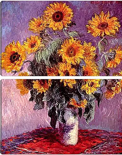 Модульная картина - Still-Life with Sunflowers (0). Клод Моне