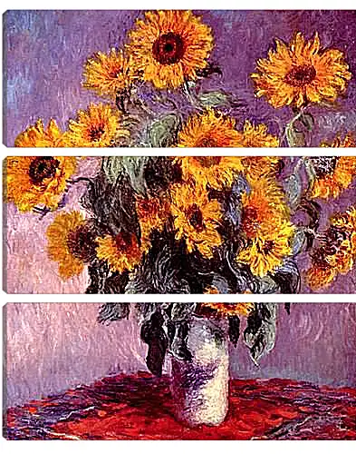 Модульная картина - Still-Life with Sunflowers (0). Клод Моне