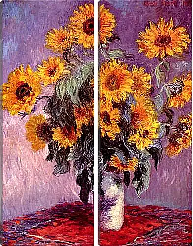 Модульная картина - Still-Life with Sunflowers (0). Клод Моне