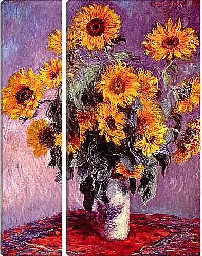 Модульная картина - Still-Life with Sunflowers (0). Клод Моне