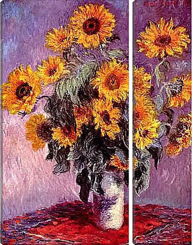 Модульная картина - Still-Life with Sunflowers (0). Клод Моне