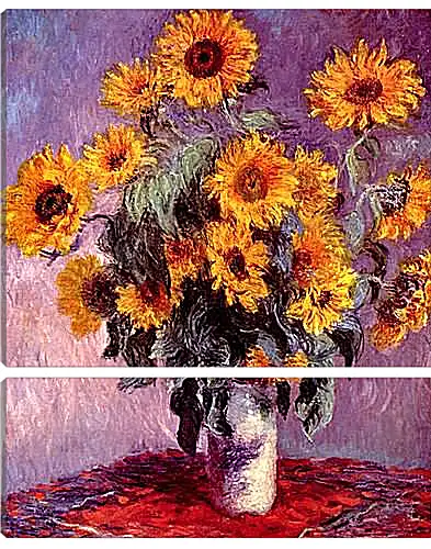 Модульная картина - Still-Life with Sunflowers (0). Клод Моне