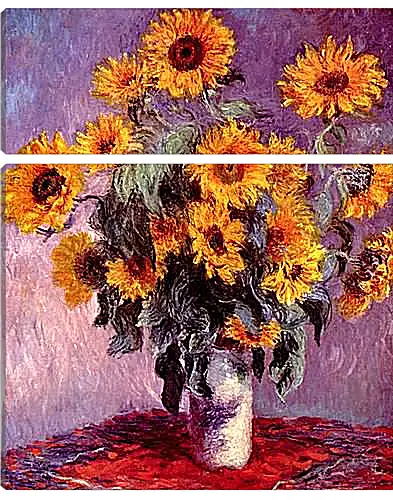 Модульная картина - Still-Life with Sunflowers (0). Клод Моне