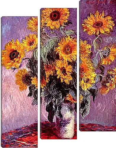 Модульная картина - Still-Life with Sunflowers (0). Клод Моне