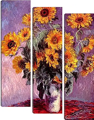 Модульная картина - Still-Life with Sunflowers (0). Клод Моне