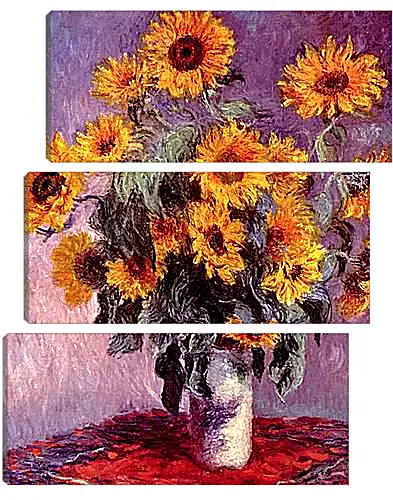 Модульная картина - Still-Life with Sunflowers (0). Клод Моне