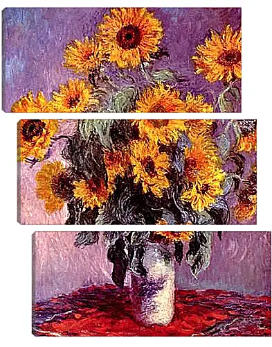 Модульная картина - Still-Life with Sunflowers (0). Клод Моне