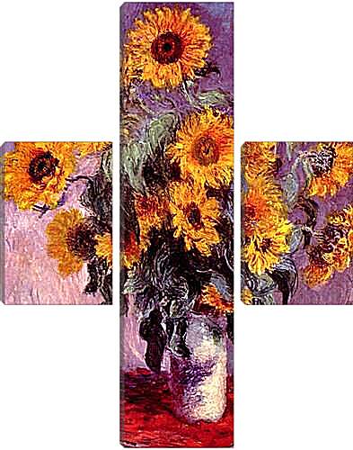Модульная картина - Still-Life with Sunflowers (0). Клод Моне