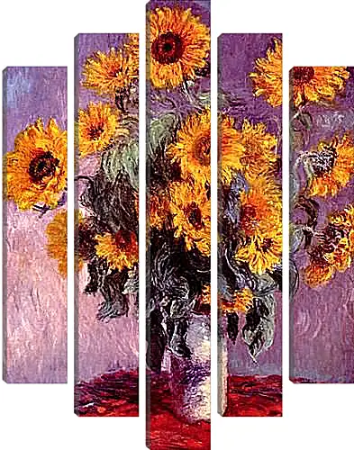 Модульная картина - Still-Life with Sunflowers (0). Клод Моне