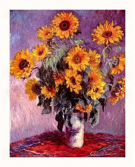 Картина в раме - Still-Life with Sunflowers (0). Клод Моне