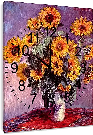 Часы картина - Still-Life with Sunflowers (0). Клод Моне