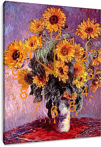 Часы картина - Still-Life with Sunflowers (0). Клод Моне