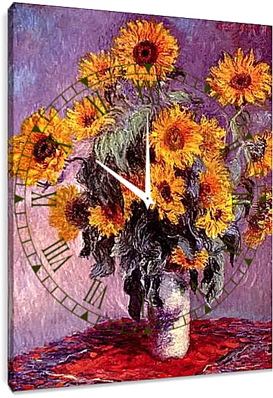 Часы картина - Still-Life with Sunflowers (0). Клод Моне