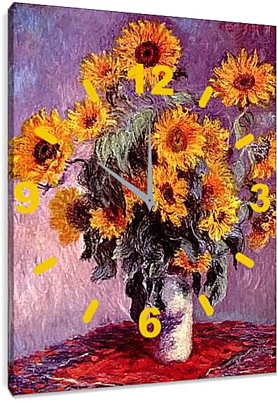 Часы картина - Still-Life with Sunflowers (0). Клод Моне